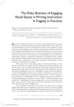 The Risky Business of Engaging Racial Equity in Writing