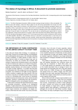 The status of mycology in Africa: A document to