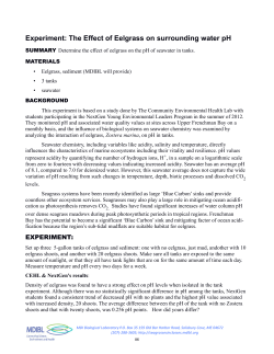 Effect of Eelgrass on pH