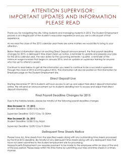 attention supervisor: important updates and