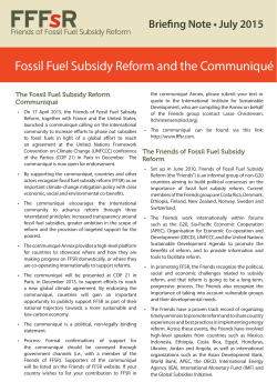 Communiqu&eacute; - Friends of Fossil Fuel Subsidy Reform