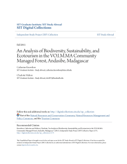 An Analysis of Biodiversity, Sustainability, and Ecotourism in the VO