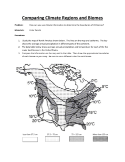 Comparing Climate Regions and Biomes