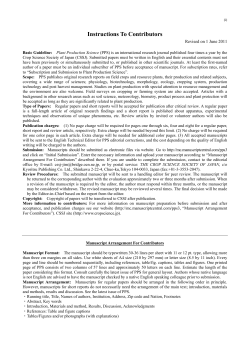 Instructions To Contributors