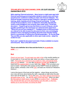 TIPS AND BITS FOR YOUR CHANNEL SWIM