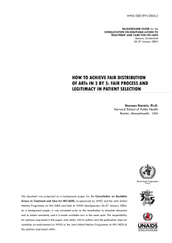 HOW TO ACHIEVE FAIR DISTRIBUTION OF ARTs IN 3 BY 5: FAIR