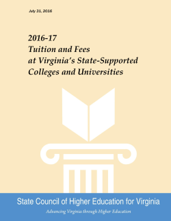 2016-17 Tuition and Fees at Virginia`s State