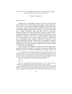 David C. Thornton* Imagine you are dreaming of success in the real