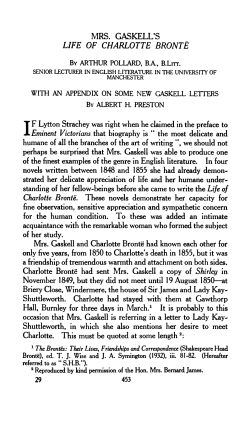 mrs. gaskell`s life of charlotte bronte - Manchester eScholar