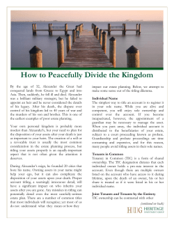 How to Peacefully Divide the Kingdom