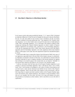 21 Max Black`s Objection to Mind-Body Identity