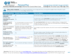 Personal Plus - Blue Cross Blue Shield of Michigan