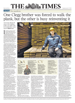 One Clegg brother was forced to walk the plank, but the other is