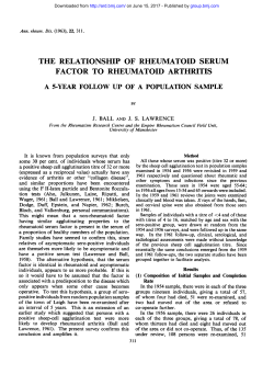 the relationship of rheumatoid serum factor to rheumatoid arthritis