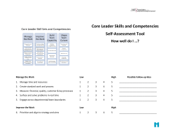 Core Leader Skills and Competencies Self