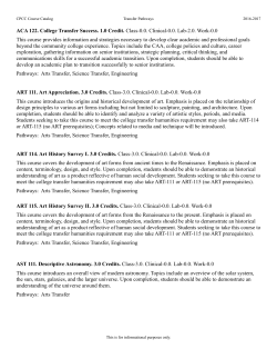 CCP Course Catalog for Transfer Pathways