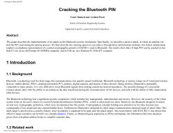 Cracking the Bluetooth PIN1