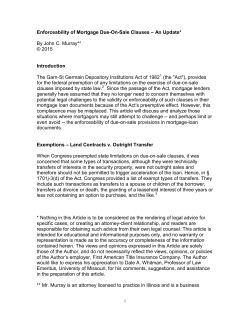 Enforceability of Mortgage Due-On-Sale Clauses