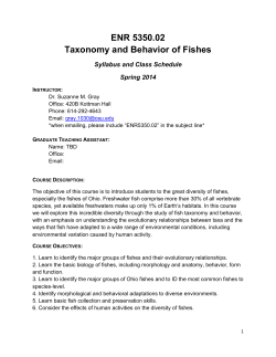 ENR 5350.02 Taxonomy and Behavior of Fishes