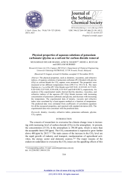 hysical properties of aqueous solutions of potassium carbonate+