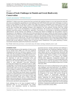 Frames of Scale Challenges in Finnish and Greek Biodiversity