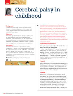 Cerebral palsy in childhood