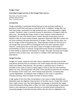Forage Crises? Extending Forages and Use of Non