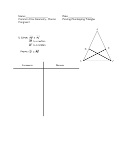 Common Core Geometry - Honors Proving Overlapping Triangles
