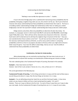 1 Understanding the Math Behind Bridge By Jim Schultz &ldquo;Nothing is