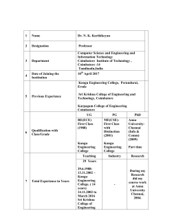 Biodata - Coimbatore Institute of Technology