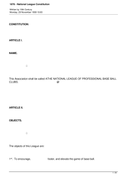 1876 - National League Constitution