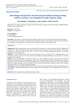 Knowledge and practice of universal precautions among nursing