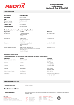 Redox Pty Ltd - Safety Data Sheet Sulfur Powder Revision 2, Date