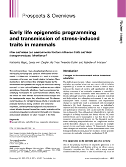 Early life epigenetic programming and transmission of stressinduced