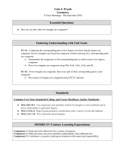 Unit 4: Proofs Geometry Essential Questions Enduring
