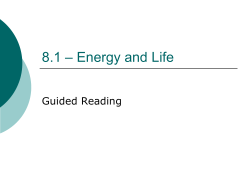 8.1 &ndash; Energy and Life