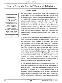 Poincar&eacute; and the Special Theory of Relativity