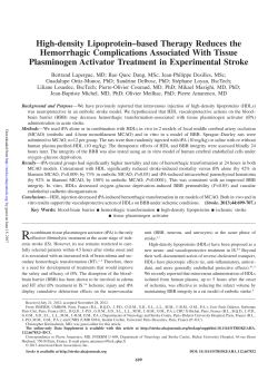 High-density Lipoprotein&ndash;based Therapy Reduces the