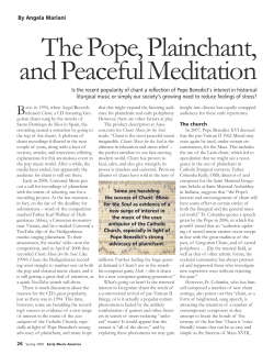 ThePope,Plainchant, andPeacefulMeditation