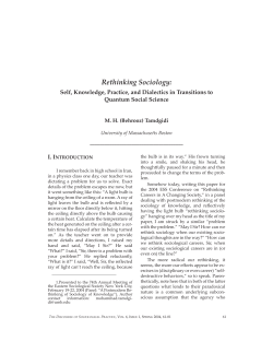 Rethinking Sociology