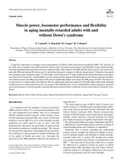 Muscle power, locomotor performance and flexibility in aging
