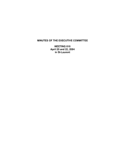 MINUTES OF THE EXECUTIVE COMMITTEE MEETING 616 April 20