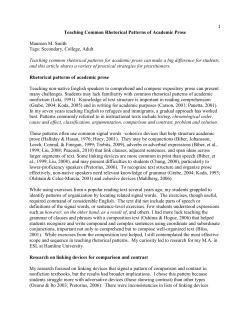 1 Teaching Common Rhetorical Patterns of Academic Prose