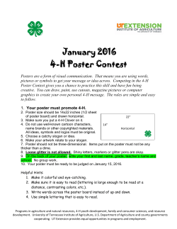 January 2016 4-H Poster Contest - University of Tennessee Extension