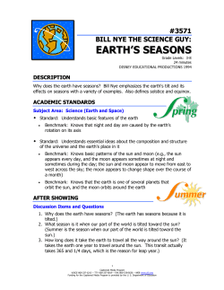earth`s seasons - The Described and Captioned Media Program
