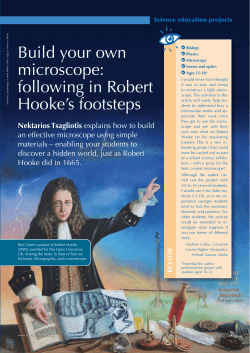 Build your own microscope: following in Robert Hooke`s footsteps