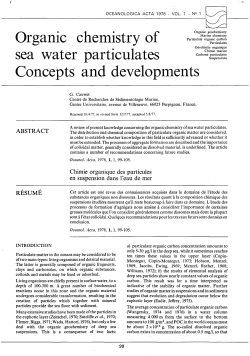 Organic chemistry of sea water particulates Concepts and