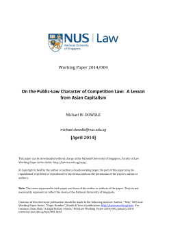 On the Public-Law Character of Competition Law: A Lesson from