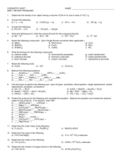 CHEMISTRY WKST