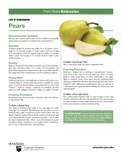 LET`S PRESERVE Pears - Penn State Extension